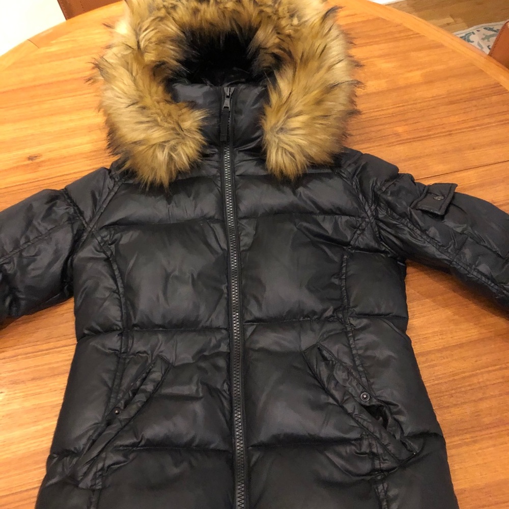 S13 Kylie Puffer Jacket with Faux Fur Trim- small